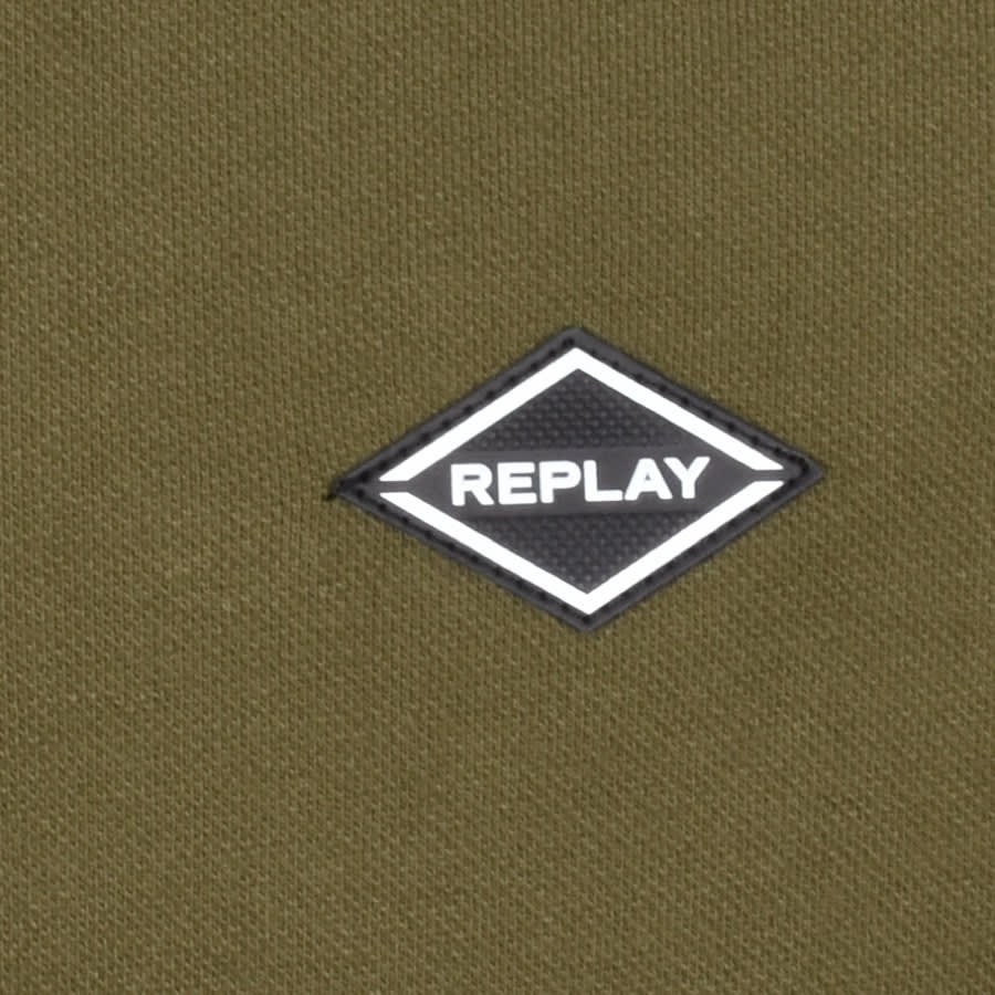 Alternative Image for ProductReplay Short Sleeved Logo Polo T Shirt Green3